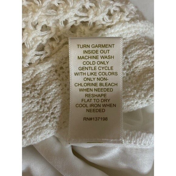 HOUSE OF HARLOW Cream Crochet Knit Long Maxi Tank Dress Women XS Boho Fringe NEW - Picture 9 of 14